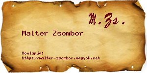 Malter Zsombor névjegykártya